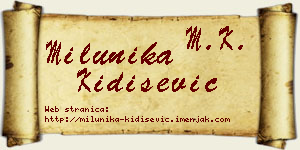 Milunika Kidišević vizit kartica